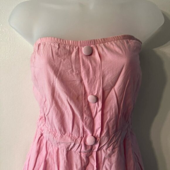Beautiful Pink Strapless 100% Cotton Dress - Picture 3 of 7